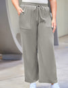 Plus Size Drawstring Straight Pants with Pockets