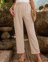 Ruched Half Elastic Waist Pants