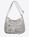 Multi-Pocket PU Leather Crossbody Bag