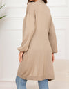 Dropped Shoulder Open Front Longline Cardigan