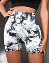 Tie-Dye High Waist Wide Waistband Active Shorts