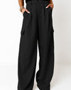 Ruched Wide Leg Pants with Pockets