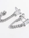 925 Sterling Silver Zircon Chain Earrings