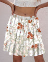 Printed Elastic Waist Mini Skirt