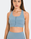 Zip Up Racerback Sports Bra