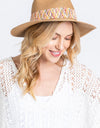 Fame Contrast Detail Wide Brim Straw Hat