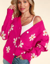 Haptics Full Size Daisy Floral Button Down Long Sleeve Cardigan