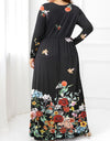 Plus Size Round Neck Maxi Dress with Pockets