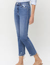 Lovervet High Rise Raw Hem Straight Jeans