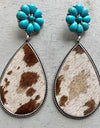 Turquoise Flower Teardrop Earrings