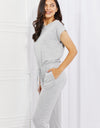 Culture Code Comfy Days Full Size Boat Neck Jumpsuit in Grey