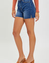 RISEN High Waist Side Slit Denim Shorts