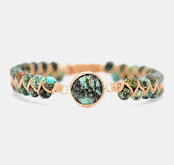 Handmade Beaded Copper Bracelet