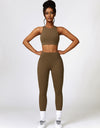 Cutout Cropped Sport Tank and Leggings Set