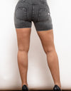 Full Size Side Stripe Zip Closure Denim Shorts