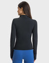 Half Zip Thumbhole Sleeve Sports Top