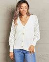 Rib-Knit Plunge Raglan Sleeve Cardigan