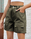 Pocketed High Waist Denim Shorts