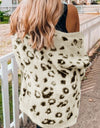 Leopard Open Front Cardigan with Pockets