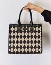 David Jones Argyle Pattern PU Leather Handbag