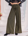 Ribbed Tied Wide Leg Pants