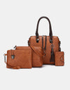 4-Piece PU Leather Bag Set