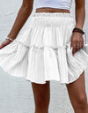 Smocked Waist Frill Trim Skirt