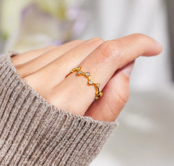 18K Gold-Plated 925 Sterling Silver Zircon Ring