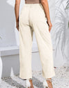 Buttoned  Straight Hem Long Pants