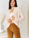 Double Take Open Front Long Sleeve Cardigan