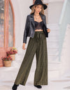 Ribbed Tied Wide Leg Pants