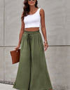 Drawstring Waist Wide Leg Pants