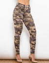 Full Size Camouflage Buttoned Leggings