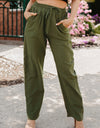 Drawstring Elastic Waist Pants with Pockets