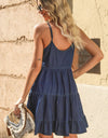 Spaghetti Strap Tiered Denim Dress