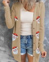 Sequin Santa Button Up Long Sleeve Cardigan