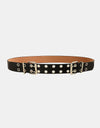 PU Leather Two Row Eyelet Belt