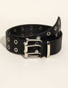 Double Row Grommet PU Leather Belt