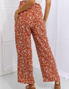 Heimish Right Angle Full Size Geometric Printed Pants in Red Orange