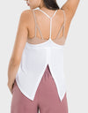 Slit Spaghetti Strap Scoop Neck Active Cami