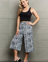 Ninexis Leopard High Waist Flowy Wide Leg Pants with Pockets