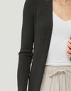 Be Cool Ribbed Open Front Long Sleeve Cardigan