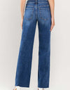 Lovervet High Rise Clean Cut Raw Hem Wide Jeans