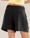 HYFVE High Waist Pleated Linen Shorts