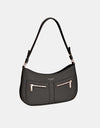 David Jones Front Double Zip Design PU Leather Shoulder Bag