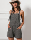 BiBi Tie Strap Washed Stripe Denim Overalls