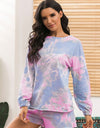 Ivy Lane Tie-Dye Long Sleeve Top and Shorts Lounge Set