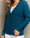 Zenana Kiss Me Tonight Full Size Button Down Cardigan in Teal