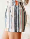 Striped Elastic Waist Shorts