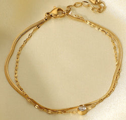 Icing on the Cake Rhinestone Double-Layered Bracelet